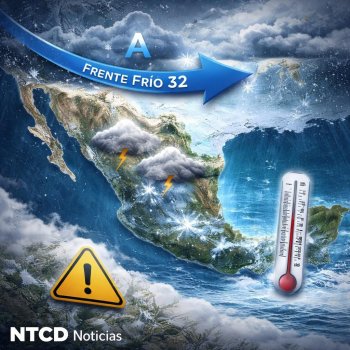 Pronostican lluvias fuertes en cuatro estados y temperaturas gélidas por Frente Frío 32