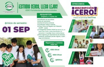 IEBO garantiza acceso a educación media superior con Inscripción Cero y Diarios de Aprendizaje gratuitos