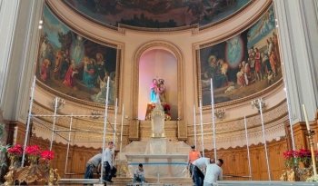 INBAL y Secretaría de Cultura restauran mural de la Sagrada Familia en la colonia Roma