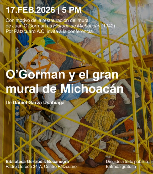 Restauran el mural La Historia de Michoacán de Juan O Gorman en la Biblioteca Gertrudis Bocanegra