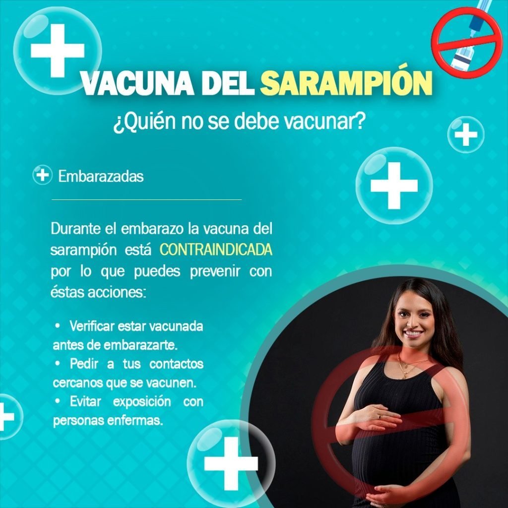 SSG advierte contraindicación de vacuna del sarampión en embarazo y recomienda medidas preventivas