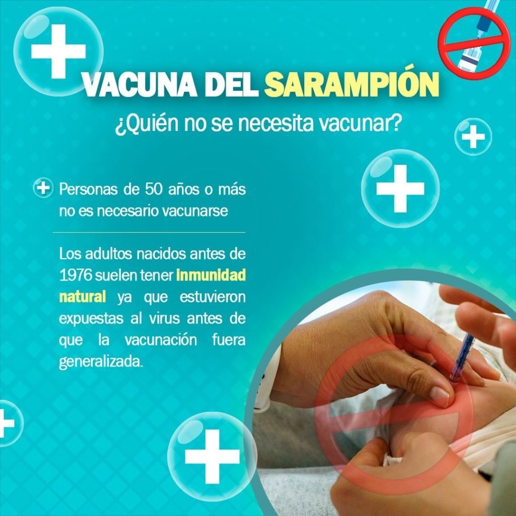 SSG informa que personas de 50 años o más no requieren vacuna contra sarampión por inmunidad natural