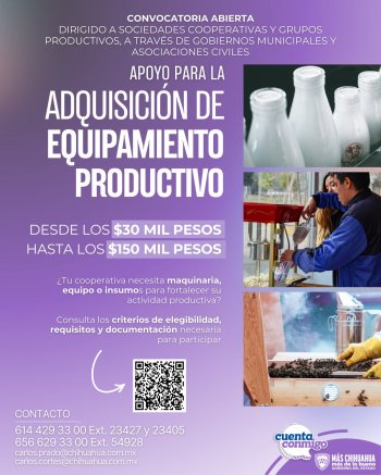 Gobierno de Chihuahua lanza convocatoria de incentivos económicos para cooperativas y grupos productivos