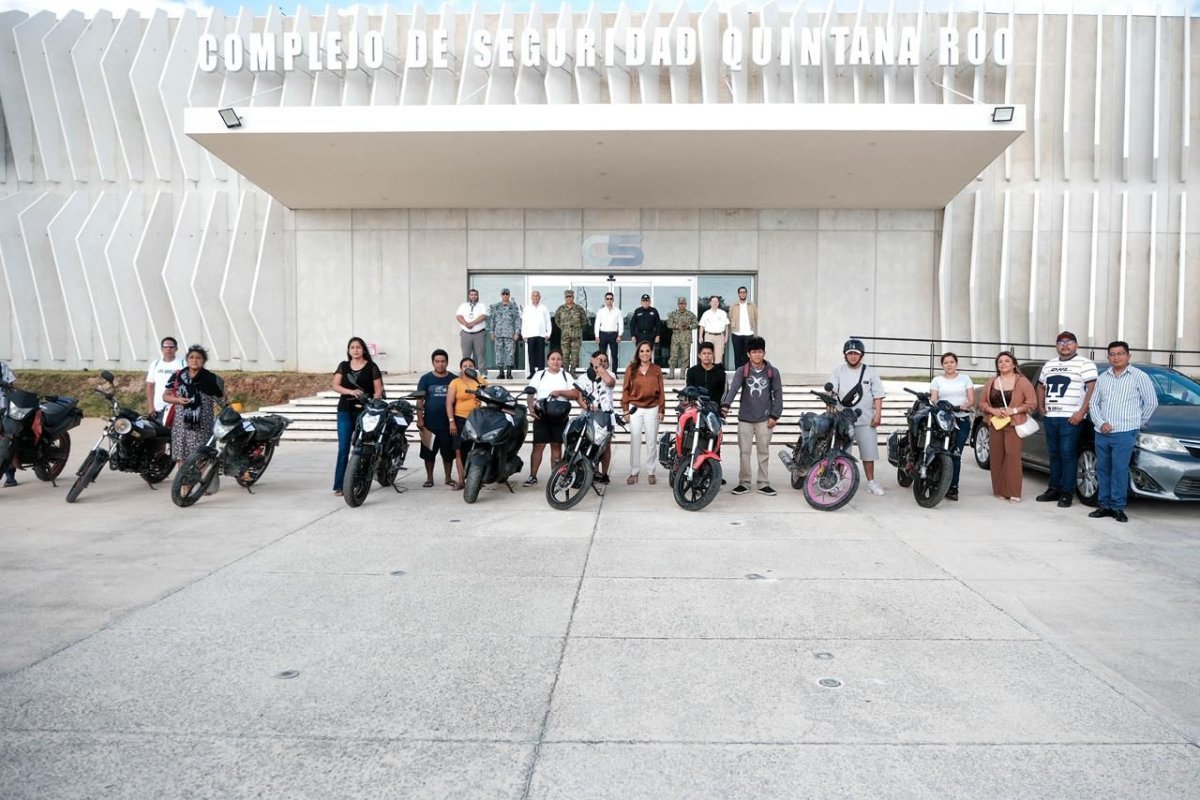 Gobernadora entrega veh&iacute;culos recuperados y destaca detenciones en flagrancia en Canc&uacute;n