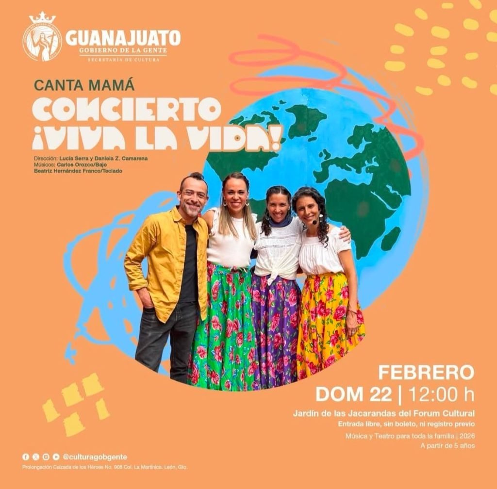 Secretaría de Cultura presenta concierto gratuito '¡Viva la Vida!' para público infantil y familiar en León