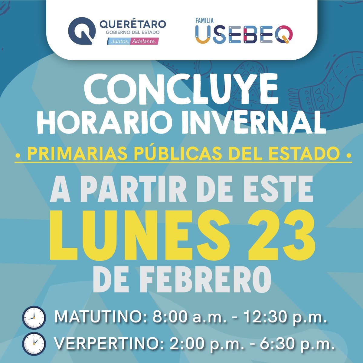 USEBEQ anuncia conclusi&oacute;n del horario de invierno en primarias p&uacute;blicas de Quer&eacute;taro