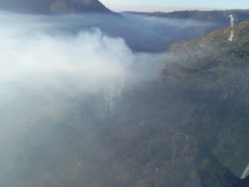 Controlan en 90% incendio forestal en la Autopista Amozoc-Perote, Puebla