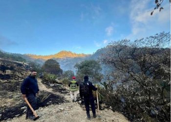 SSP Puebla controla dos incendios forestales en Libres y San Pedro Cholula