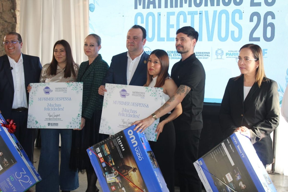 133 parejas legalizan su uni&oacute;n en los Matrimonios Colectivos 2026 del Registro Civil en Hidalgo del Parral