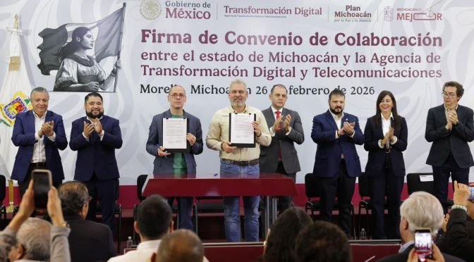 Firma convenio Gobierno de Michoacán con Agencia Federal para impulsar trámites digitales