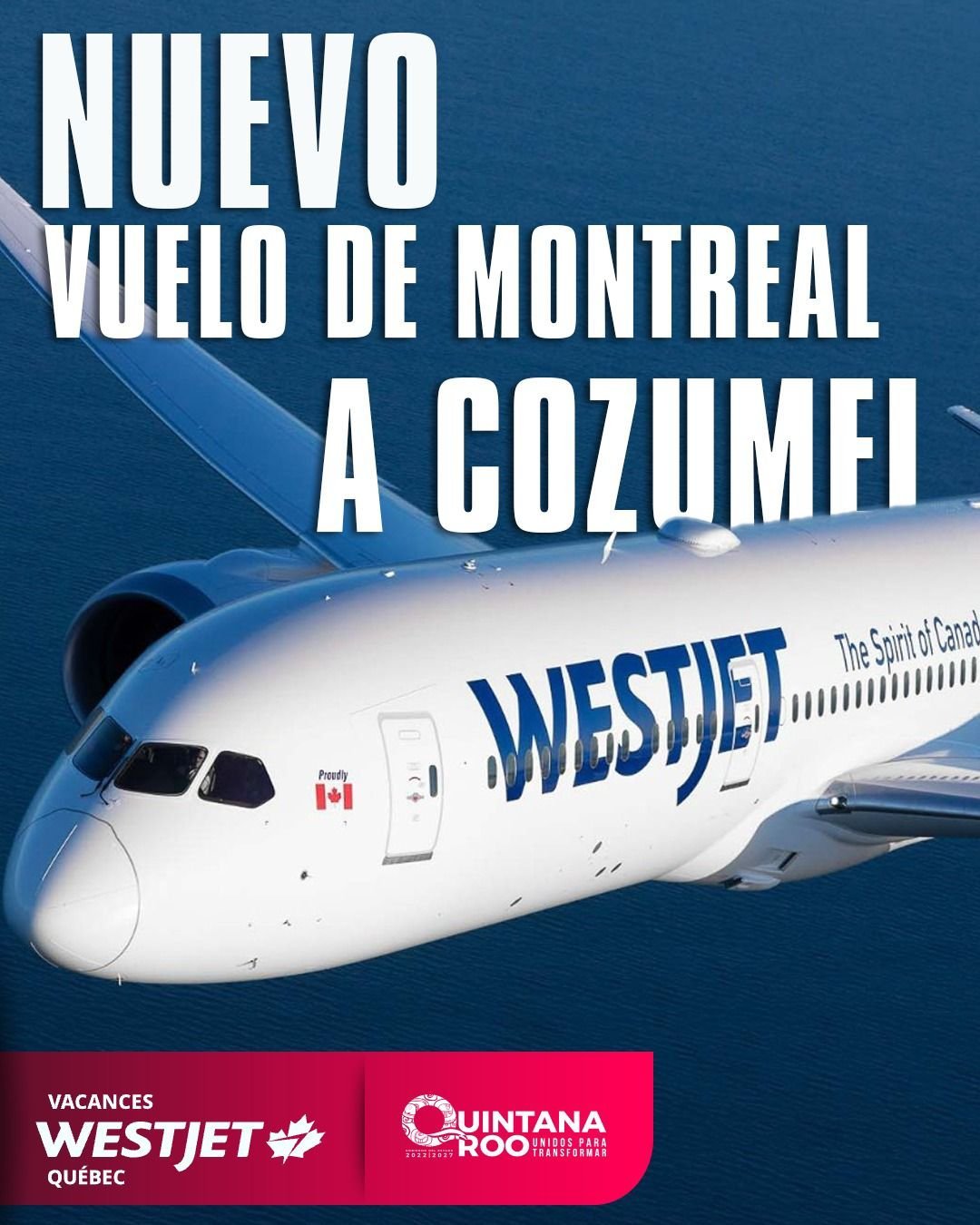 Nueva ruta aérea conecta Montreal con Cozumel mediante vuelo directo