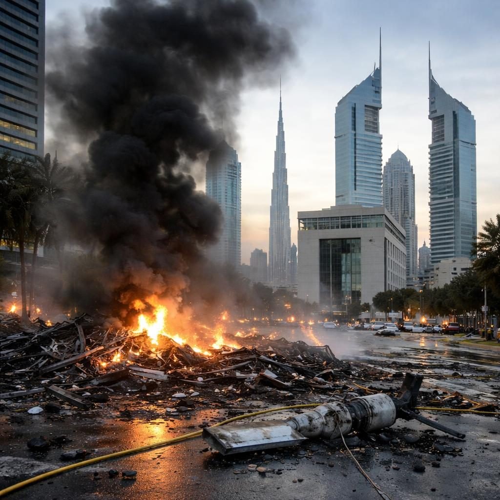 Dron iran&iacute; impacta cerca del Centro Financiero Internacional de Dub&aacute;i