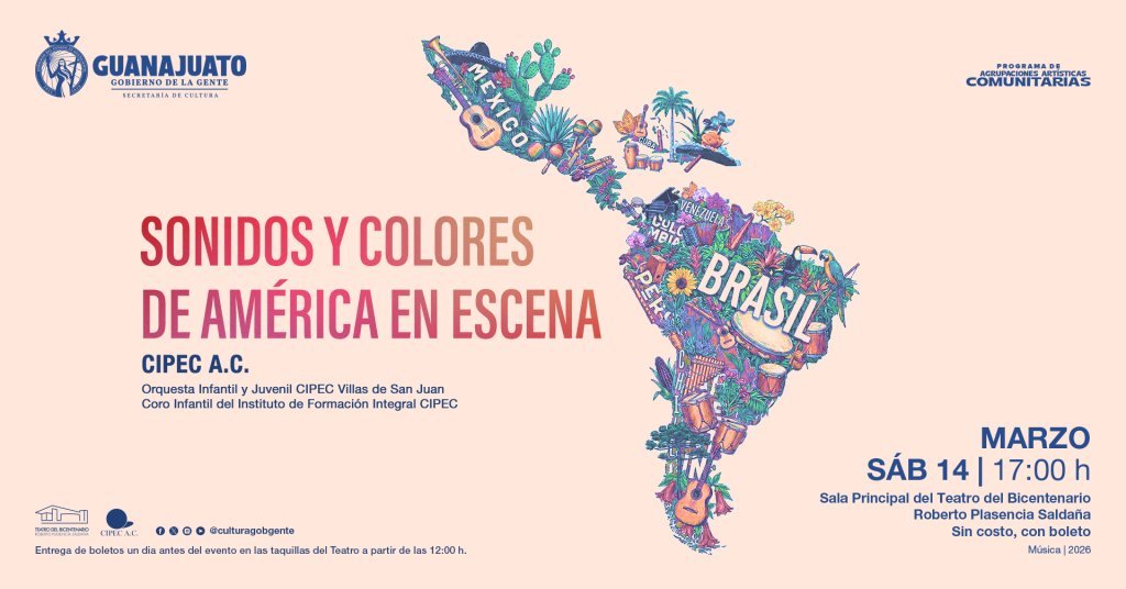 Ni&ntilde;as, ni&ntilde;os y j&oacute;venes de CIPEC ofrecer&aacute;n concierto gratuito 'Sonidos y colores de Am&eacute;rica en escena'