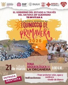 DIF Guerrero invita a la Ofrenda de Equinoccio de Primavera 2026 en la Zona Arqueol&oacute;gica La Organera