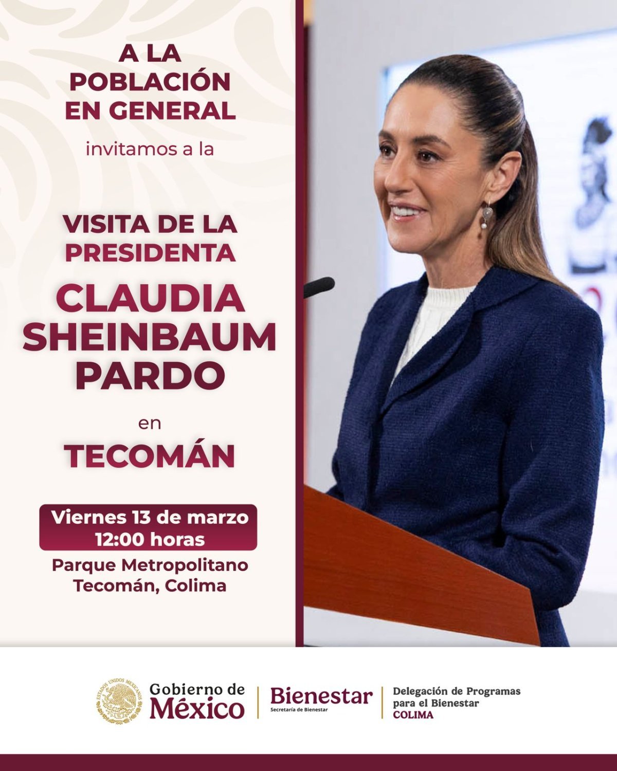Presidenta Sheinbaum visita Colima por s&eacute;ptima vez; encabezar&aacute; eventos en Manzanillo y Tecom&aacute;n
