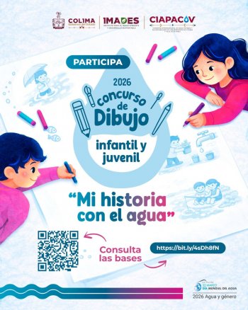 Convocan a infancias y juventudes de Colima al concurso de dibujo 'Mi Historia con el Agua'