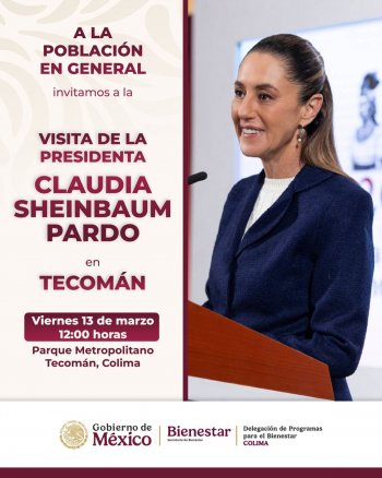 Presidenta Sheinbaum visita Colima por séptima vez; encabezará eventos en Manzanillo y Tecomán