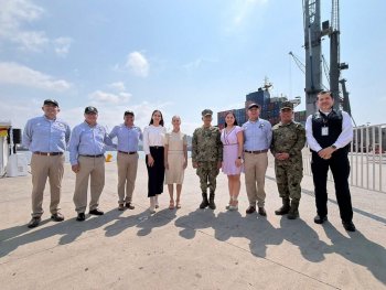 Gobernadora de Colima acompaña a presidenta Sheinbaum en supervisión del Puerto de Manzanillo