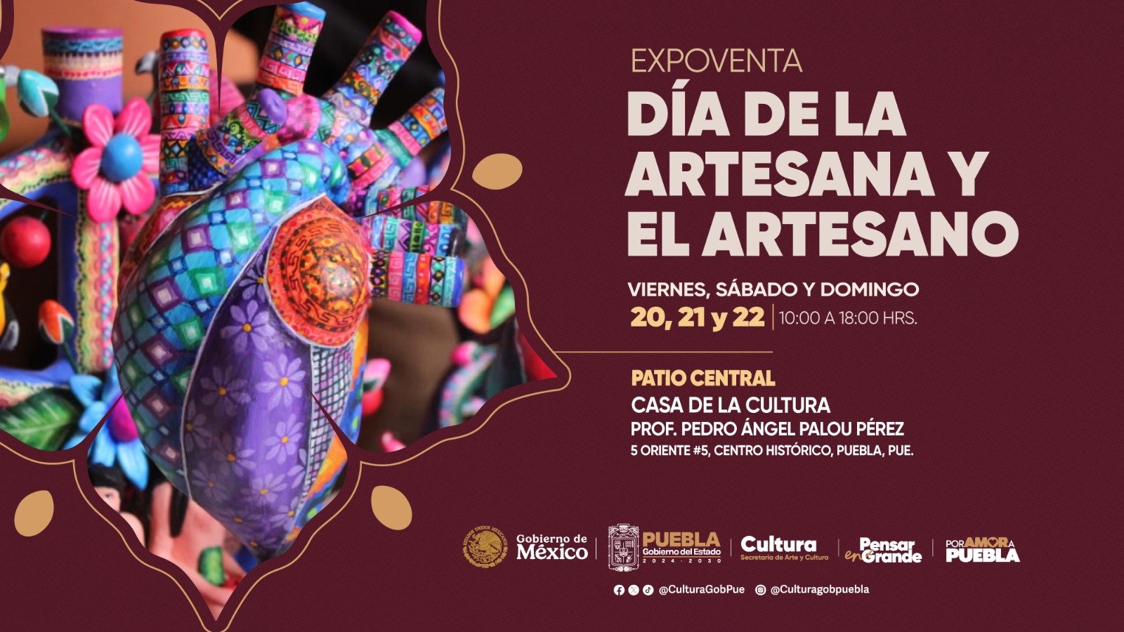 Puebla celebra D&iacute;a del Artesano con gran feria en cinco sedes capitalinas y de Cholula