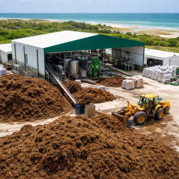 Yucatán inaugura planta que transforma sargazo en fertilizantes y alimento animal
