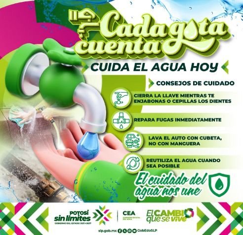 Gobierno de San Luis Potos&iacute; lanza campa&ntilde;a para promover uso responsable del agua ante temporada de calor