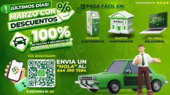 Gobierno de San Luis Potosí concluye descuento del 100% en multas vehiculares el 30 de marzo