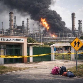 Padres de familia exigen reubicación urgente de escuelas tras incendio en refinería Dos Bocas
