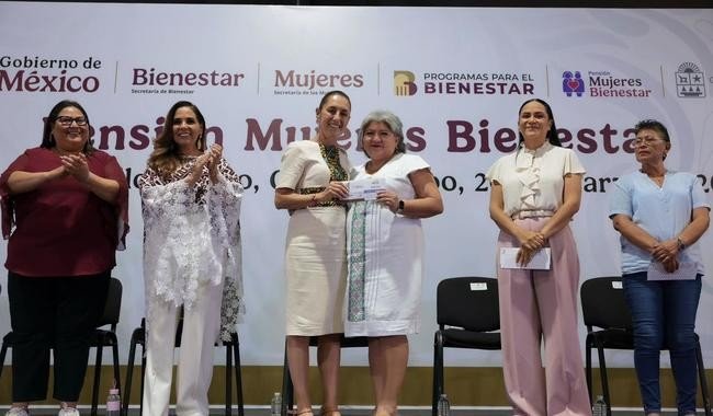 Quintana Roo: Casi 30 mil mujeres reciben Pensi&oacute;n Mujeres Bienestar; gobernadora anuncia expansi&oacute;n de programa estatal