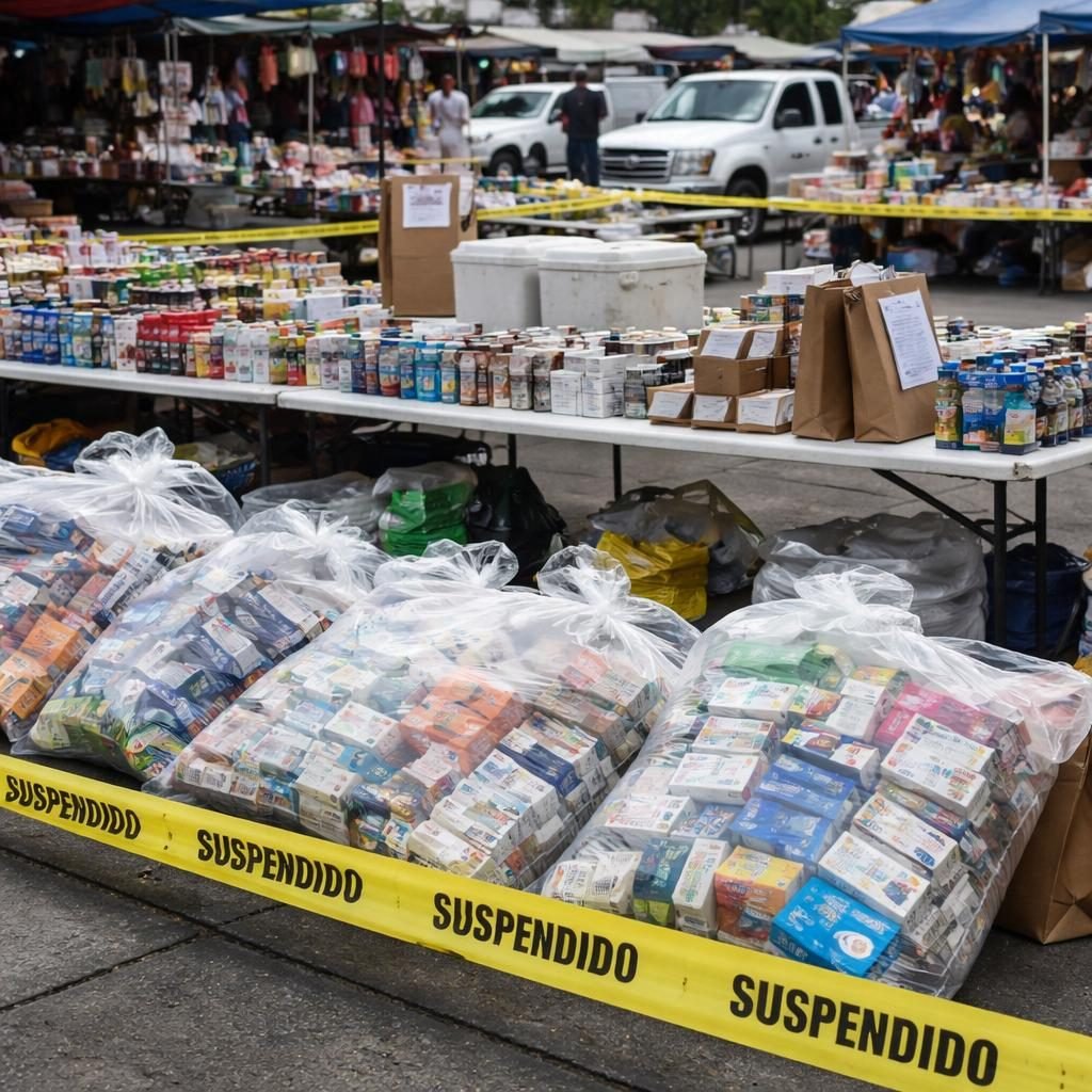 Salud asegura medicamentos, cigarros y suplementos en operativo en Pulga R&iacute;o de Monterrey