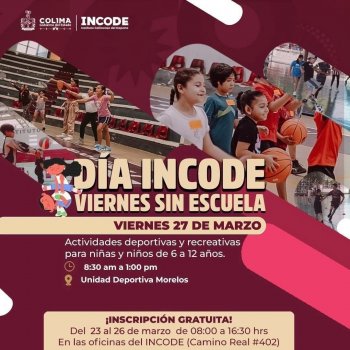 Incode ofrece actividades gratuitas para niñas y niños durante 'Viernes sin Escuela'