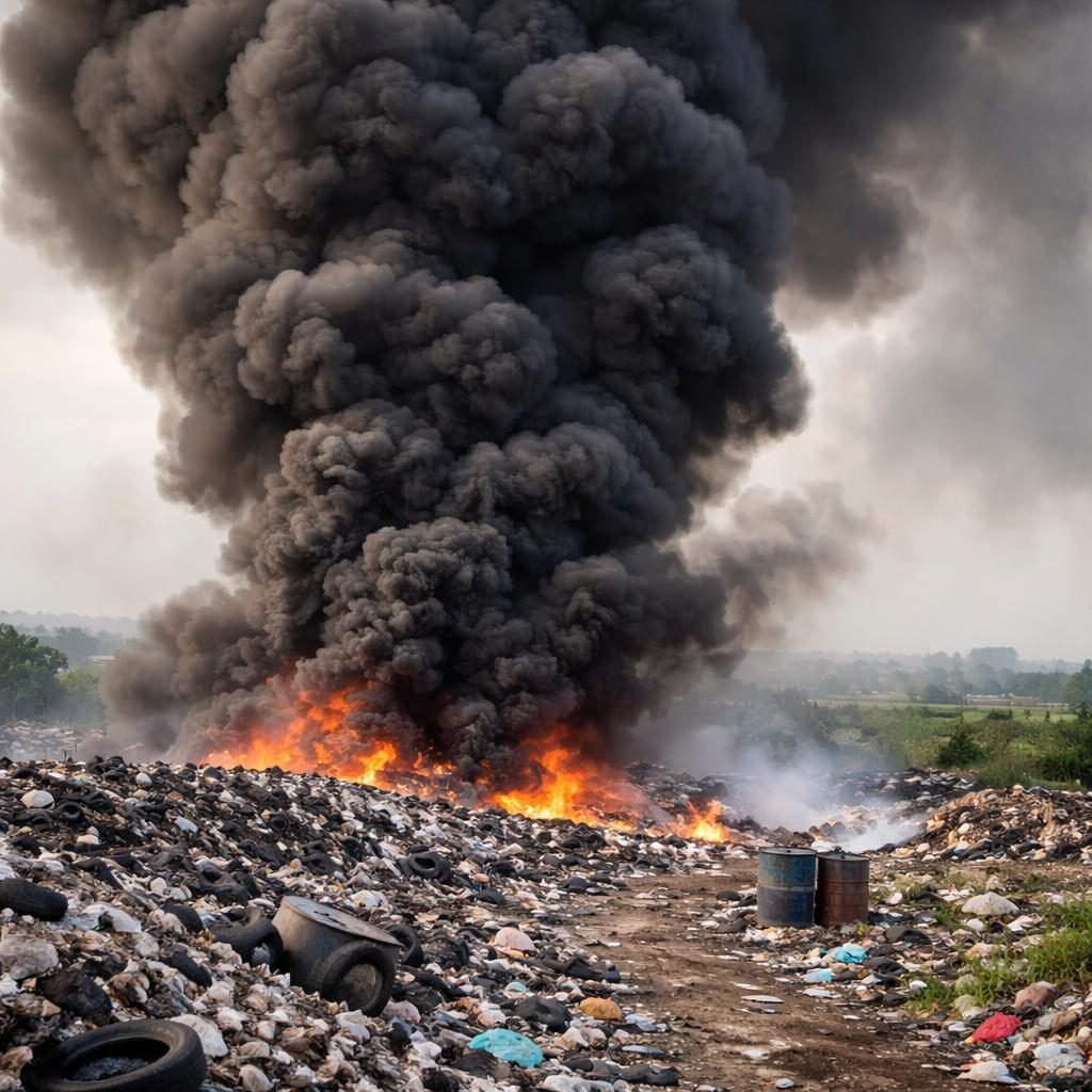 Incendio en tiradero clandestino de Coronango genera columnas de humo de 100 metros y contaminaci&oacute;n en Puebla