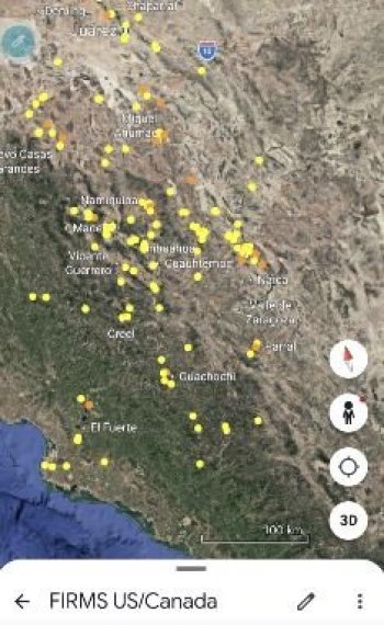 Chihuahua fortalece combate de incendios forestales con monitoreo satelital de la NASA