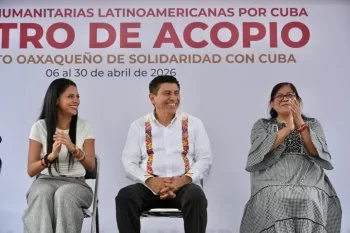 Gobernador Salomón Jara inaugura centro de acopio 'Benito Juárez - José Martí' en apoyo al pueblo cubano