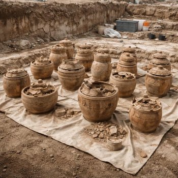 Analizan 19 urnas funerarias mayas halladas en obras del Tren Maya en Campeche