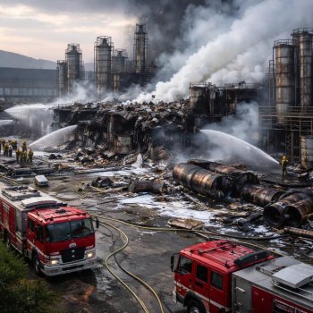 Coordinación entre autoridades y sociedad permite extinguir incendio en Polímeros Nacionales sin lesionados