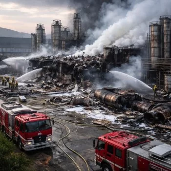 Coordinación entre autoridades y sociedad permite extinguir incendio en Polímeros Nacionales sin lesionados