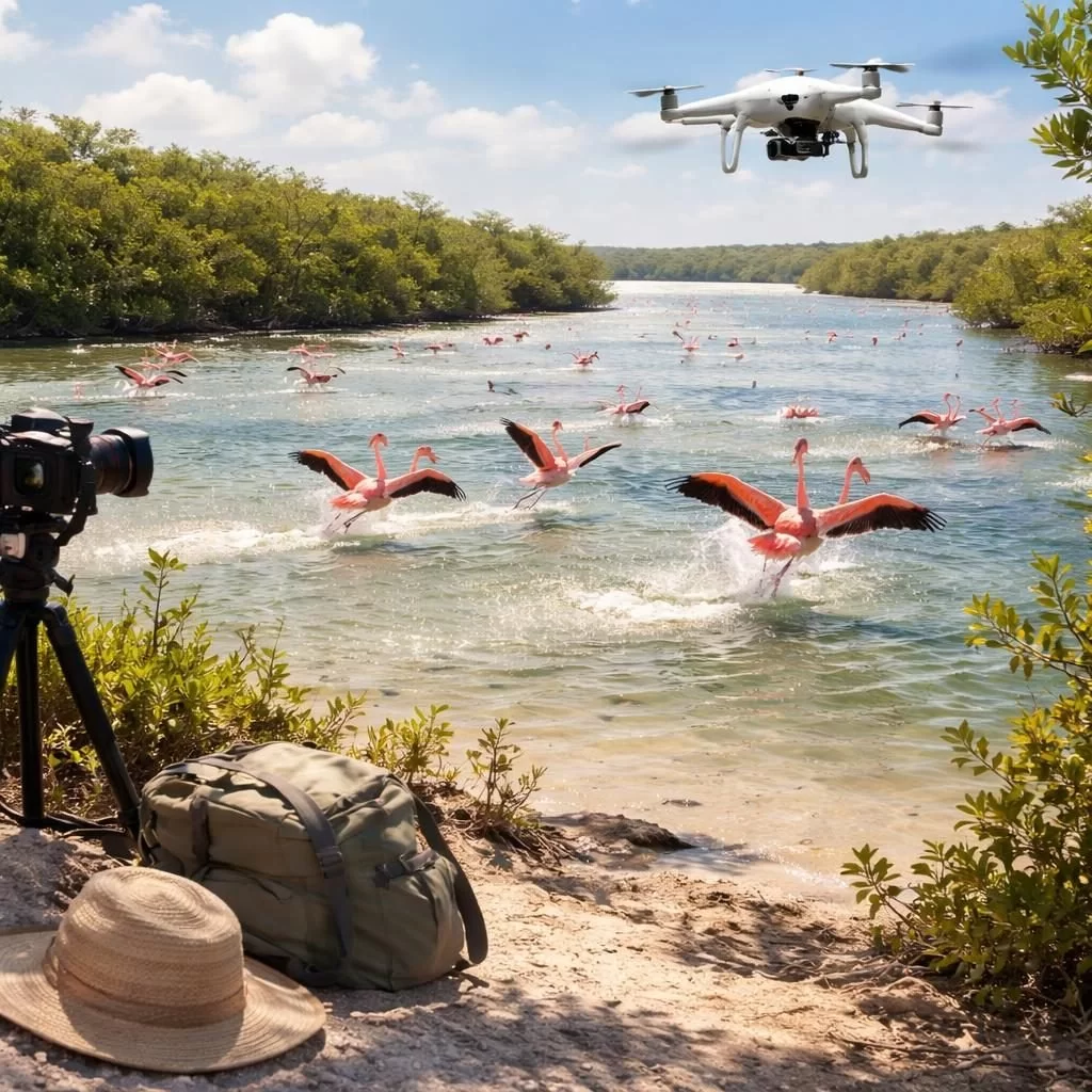 Pol&eacute;mica en Yucat&aacute;n: influencer es criticada por alterar h&aacute;bitat de flamencos en Sisal
