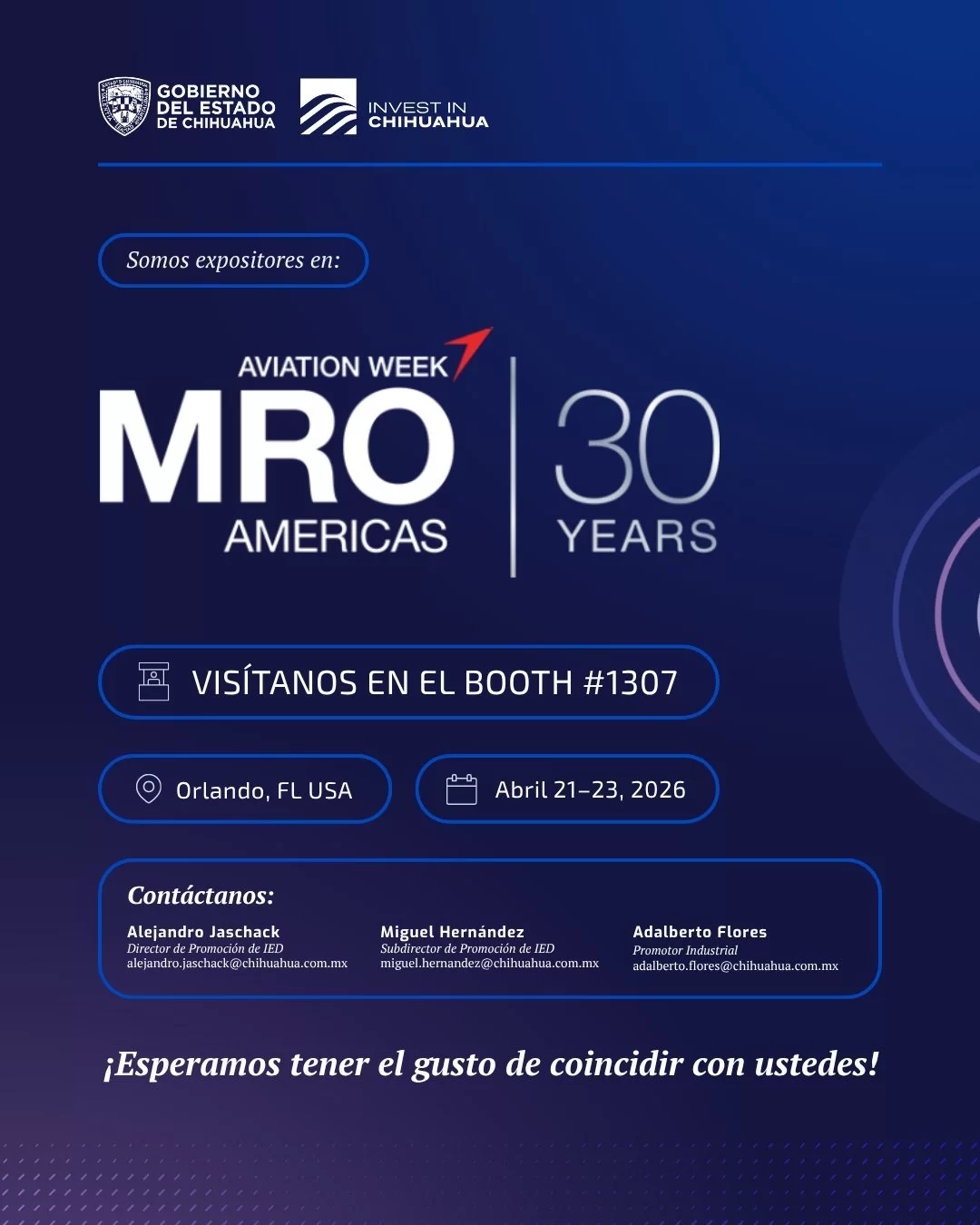 Chihuahua participar&aacute; en MRO Americas 2026 para consolidarse como hub aeroespacial