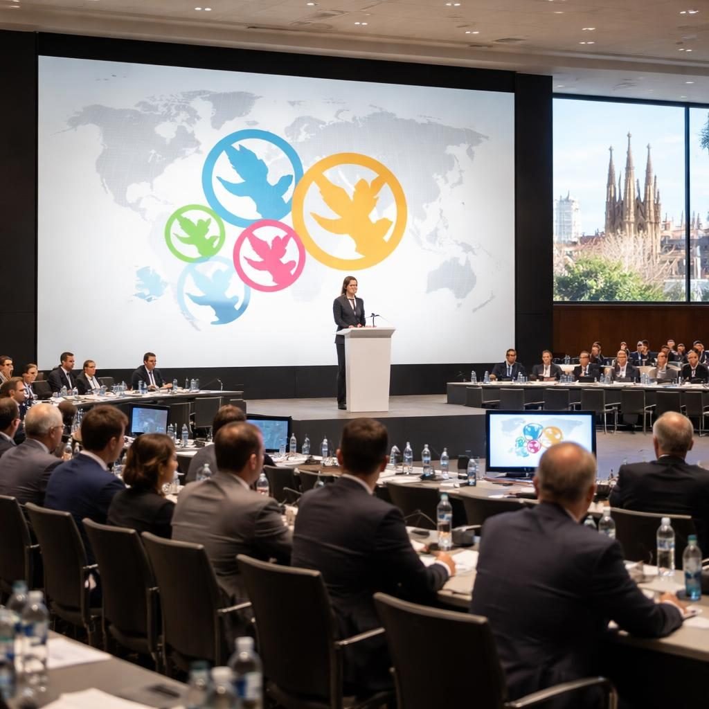 Claudia Sheinbaum transmite mensaje de paz en cumbre progresista de Barcelona
