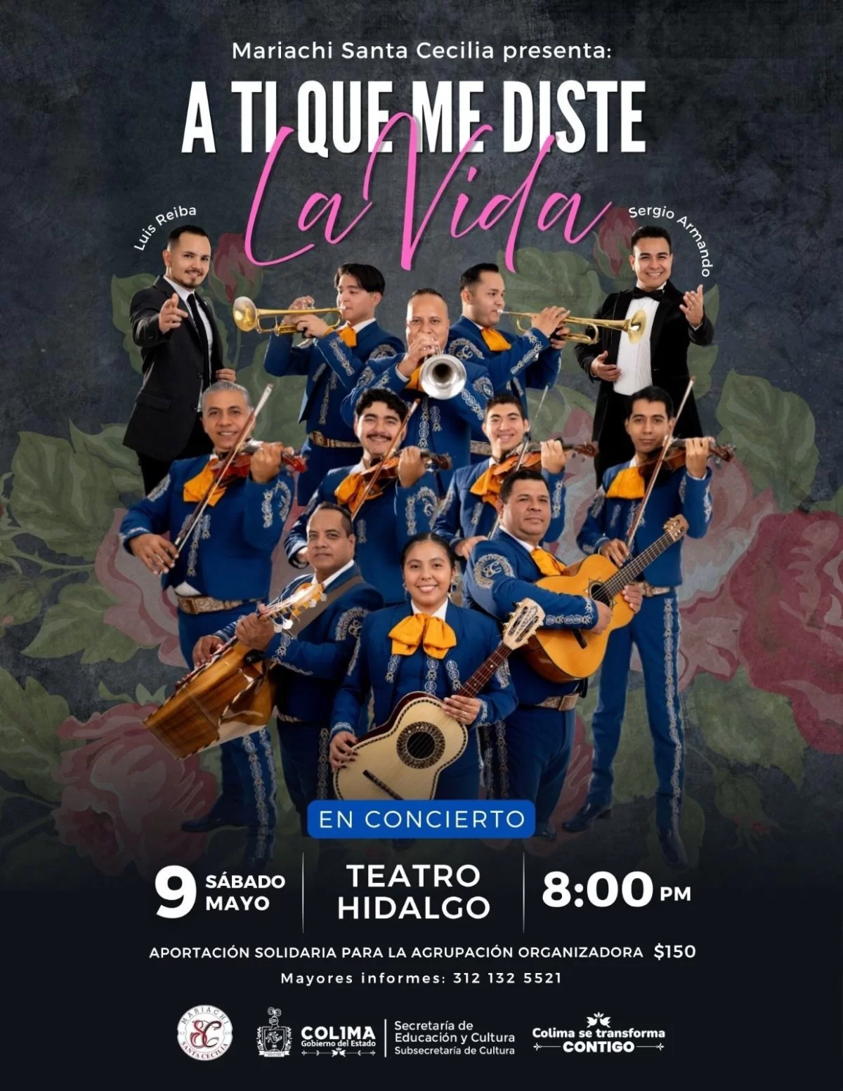 Subsecretar&iacute;a de Cultura de Colima invita al concierto 'A ti que me diste' con Mariachi Santa Cecilia