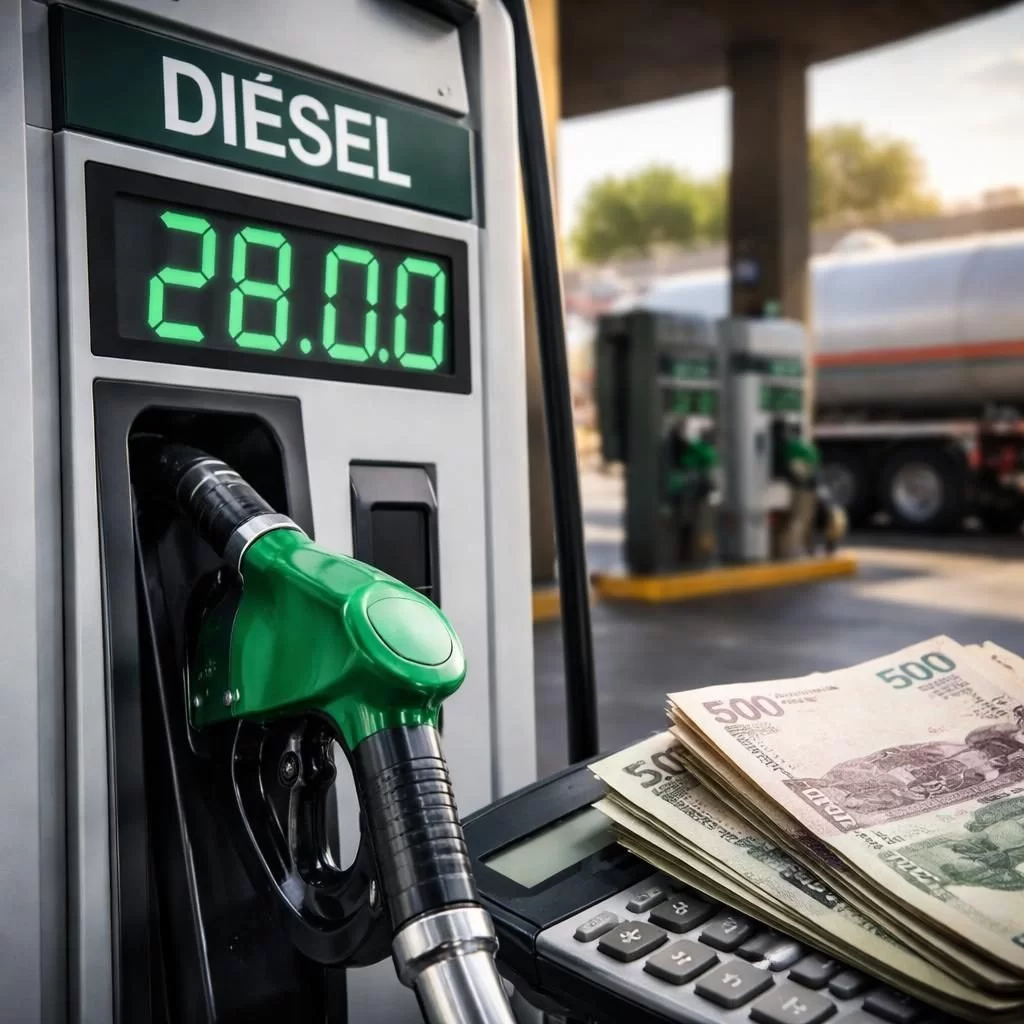 Gobierno fija tope de 28 pesos para el diésel en México ante alza global