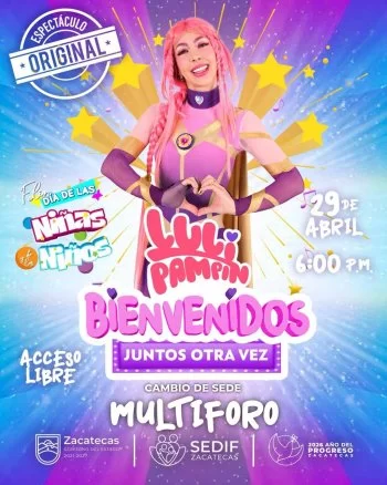 Cambia sede concierto de Luli Pampin en Zacatecas para mayor comodidad familiar