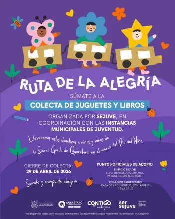 SEJUVE convoca a donar juguetes y libros para niños de la Sierra Gorda