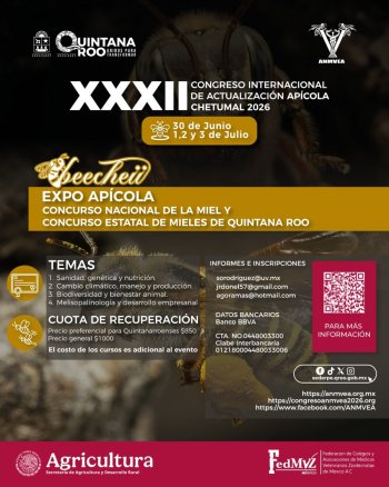 Chetumal será sede del 32 Congreso Internacional de Actualización Apícola