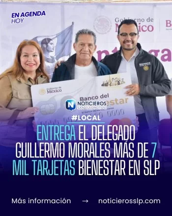 Entregan más de 7 mil Tarjetas Bienestar a adultos mayores y mujeres en San Luis Potosí