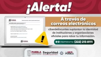 SSP de Puebla alerta sobre correos falsos que suplantan instituciones oficiales