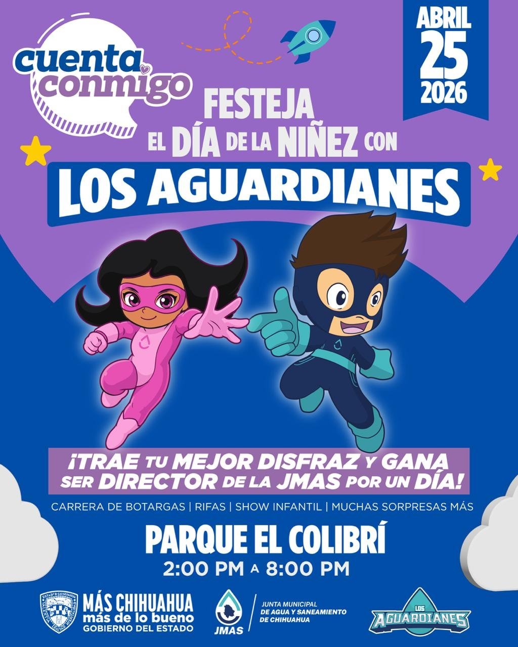 JMAS Chihuahua celebrará el Día de la Niñez con Los Aguardianes en el Parque El Colibrí