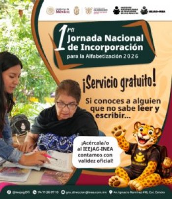 INEA inicia Jornada Nacional de Alfabetización para integrar a 100 mil personas en Guerrero