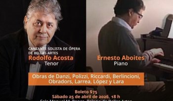 Tenor Rodolfo Acosta y pianista Ernesto Aboites unen tradiciones musicales en Bellas Artes