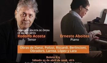 Tenor Rodolfo Acosta y pianista Ernesto Aboites unen tradiciones musicales en Bellas Artes